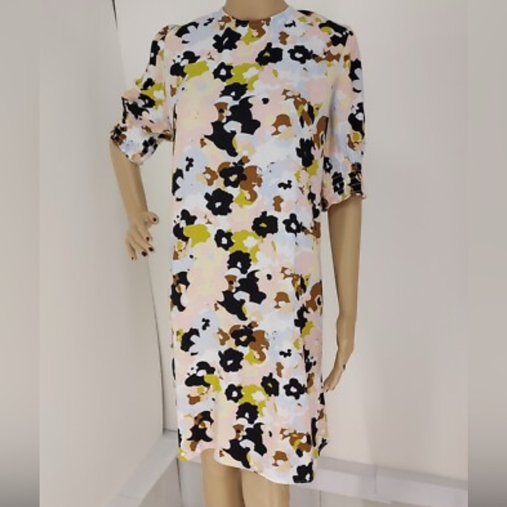 LOFT Multicolor pink, black, white Floral Dress